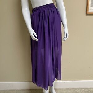 Vintage Chiffon Purple Midi Skirt